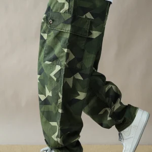 American Camouflage Style Loose Men's Casual Long Pants Multi-Pocket Workwear Straight Leg Trousers Wide Leg Big Size Trendy - AliExpress Pants