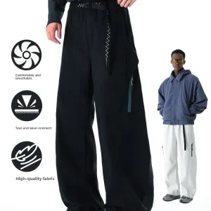 MMOPTOP Men's Casual Loose Straight Leg Trousers Spring Trend Windproof Outdoor Waterproof Polyester Fiber Youth Daily Wear - AliExpress Pants