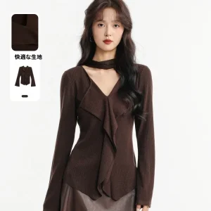 V-Ne Bell Sve Sweater Winter New Sle Memory's Start Point Loose Fit Women's Faion Commute Sle Long Sve Top - AliExpress Sweaters&Jumpers