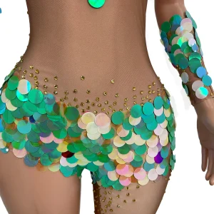 High-end Sparkly Sequins One-legged Jumpsuit Streamer Theme Party gig Showgirl Drag Queen Performer Waer Club Sexy Outfit Renyu - AliExpress Jumpsuits&Rompers