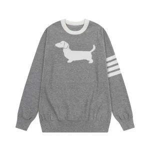 Fashionable Knitted round Neck Sweater Base Shirt High-Definition Couple Slim Fit Classic Four-Bar Dog Pattern Cotton Blend - AliExpress Sweaters&Jumpers