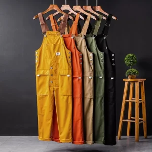 Men's Straight-Leg Work Pants Butler Overalls Jumpsuit with Multiple Pockets Couple Suspender Pants Loose Fit Work Clothes - AliExpress Pants