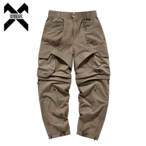 Men's Techwear Detachable Pants Multi-Pocket Cargo Pants Functional Tactical Joggers Trousers Streetwear Hiking - AliExpress Pants
