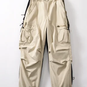 Retro Japanese Style Men's Camouflage Cotton Work Trousers Drawstring Cargo Pants High Street Pure Cotton Loose Fit Pants - AliExpress Pants