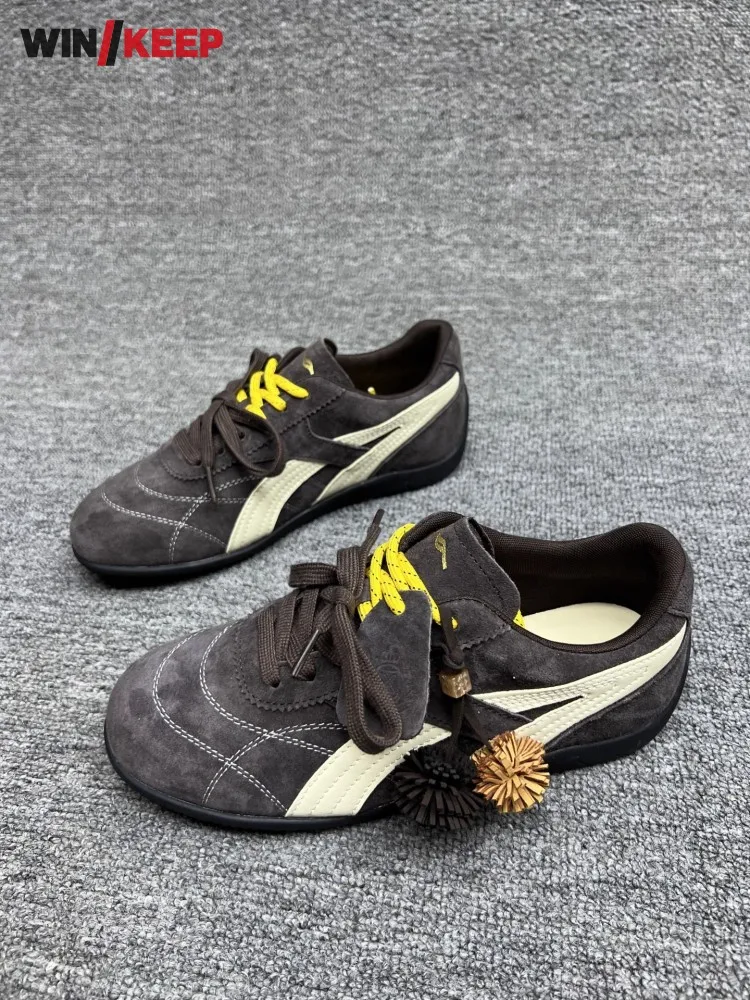 Womens New Genuine Leather Comfortable Sport Breathable Low Cut Round Toe Female Jogging Sneakers Lace Up Running Trainers Shoes - AliExpress Sneakers