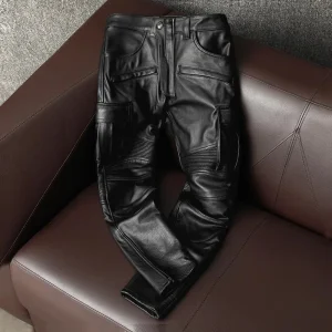 Mauroicardi Spring Cool Black Pu Leather Moto & Biker Pencil Pants Men High Waist Luxury Mens Designer European Style Clothes - AliExpress Pants