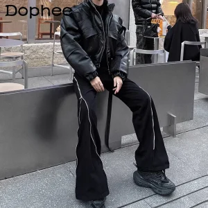 Men's Trendy Comfort Long Pants 2026 Spring New Fashion Zipper Decoration Trousers Handsome Loose Versatile Design Flared Pants - AliExpress Pants