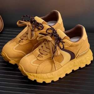 Outdoor Women Running Shoes Genuine Leather Spliced Thick Platform Sport Shoes Height Increasing 8CM Jogging Trainers Sneakers - AliExpress Sneakers
