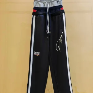 High Street Ailz Project 24ss Embroidered Waist Patchwork Striped Sports Sweatpants Loose Fit Straight Leg Elastic Waist - AliExpress Pants