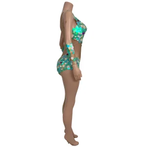 Dutuimeirenyu Design Inspired One Leg Jumpsuit with Shiny Color Sequins Low Cut Leggings Bar Celebrity Performance Outfit - AliExpress Jumpsuits&Rompers