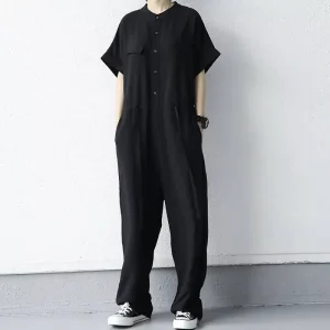 Ladies Short Sleeve Cargo Jumpsuit Spring/Summer New Classic Dark Fashion Trend Casual Oversized Pants - AliExpress Jumpsuits&Rompers