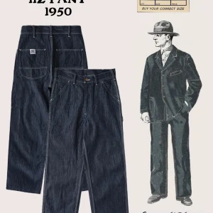 American Retro Straight Leg Denim Workwear Pants Tailor's Loose Fit Casual Trousers High Waist Zipper Cotton Men's Jeans - AliExpress Pants
