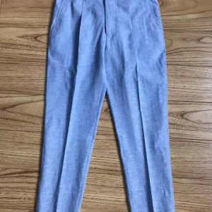 Summer Thin Light Blue Cotton Linen Men Pants Straight-Leg Slim Fit Long Trousers Business Casual Mid Waist Ankle Length Pant - AliExpress Pants