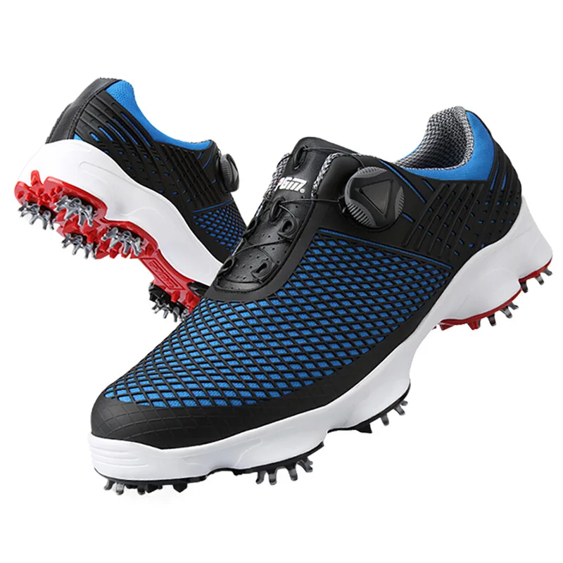 Original PGM Black Quick Lace Men's Golf Shoes with Nails Professional Light Weight Golfers Footwears Walking Sneakers - AliExpress Sneakers