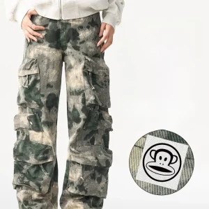 PaulFrank Men's Camouflage Sportswear Work Pants Loose Straight Leg Outdoor Casual Trousers Autumn 2025 Faion Trend - AliExpress Pants