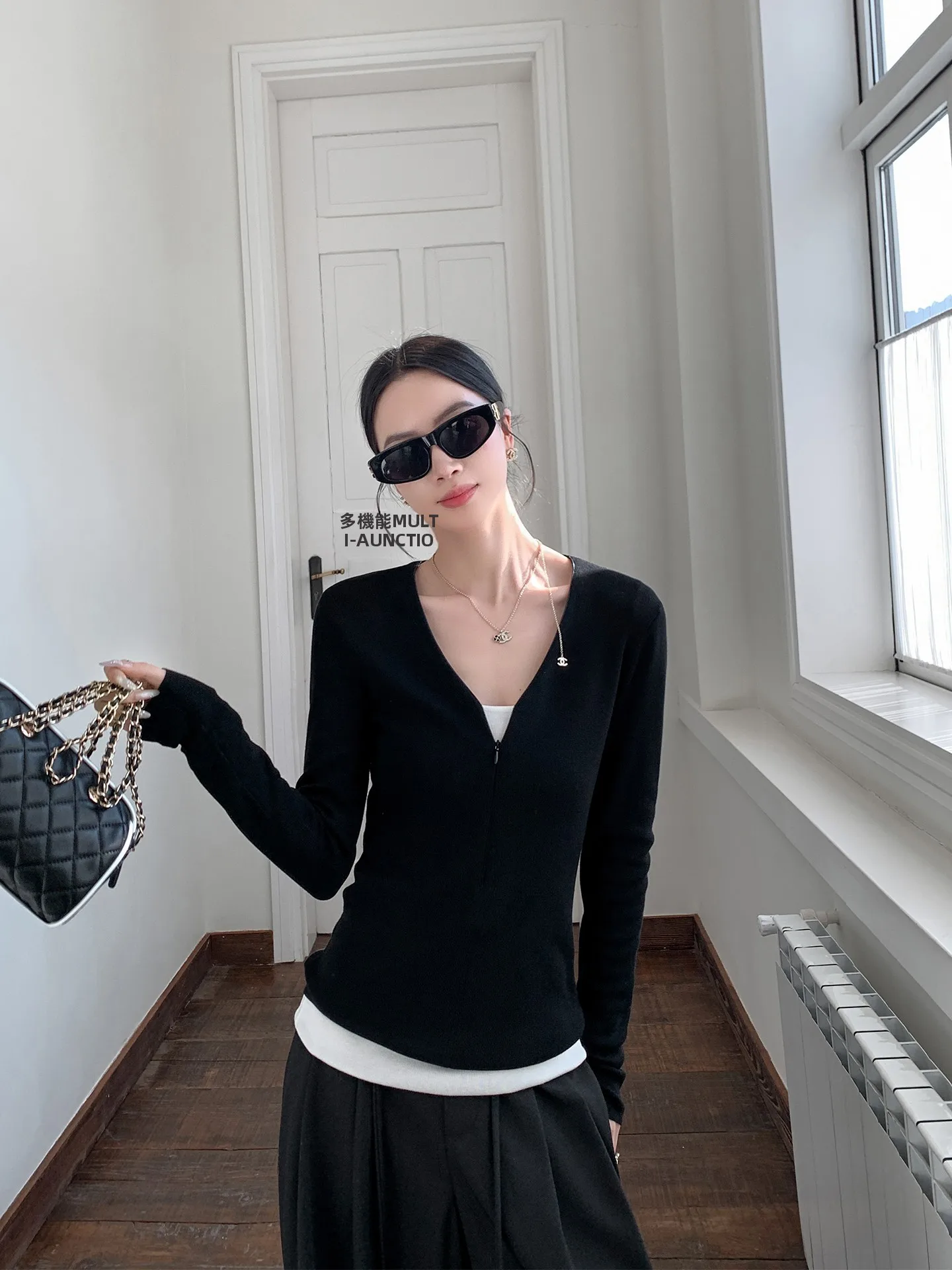 Bla Zipper f Open Collar Knitted Sweater Women's Slimming Sli Top Spring New Arrival Comfortable Breathable Faion - AliExpress Sweaters&Jumpers