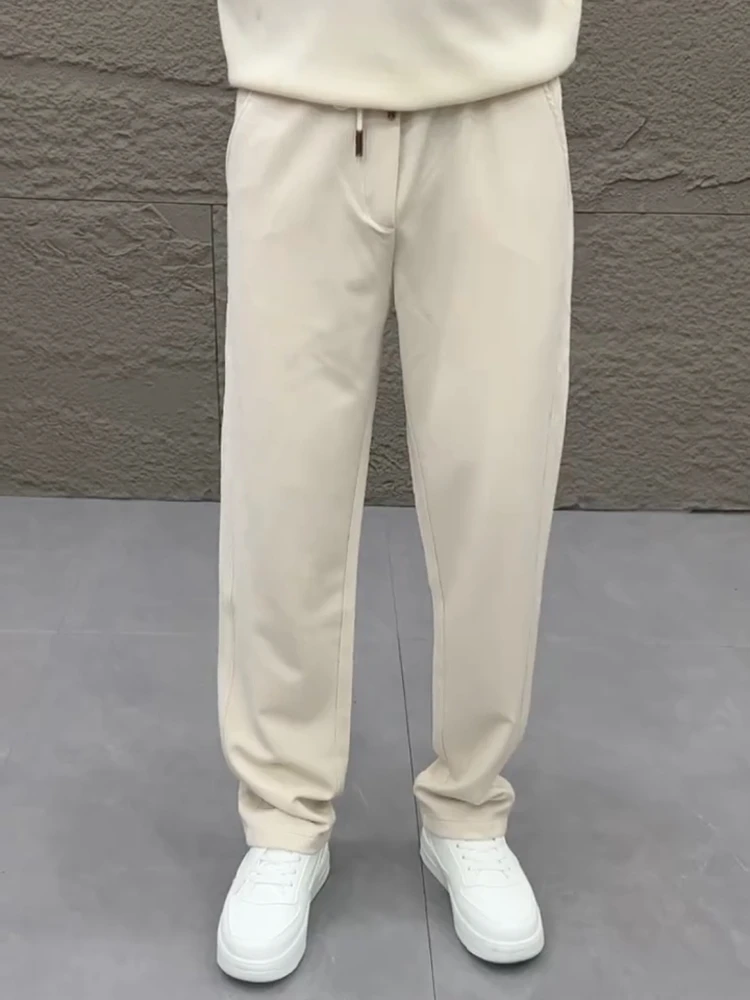 Men's Spring Summer High-End Striped Knitted Elastic Breathable Straight Casual Pants Simple Drape Business Stylish - AliExpress Pants