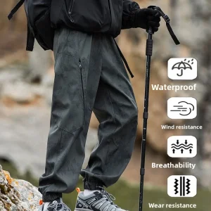 Autumn Winter Men's Fce Lined Loose Fit Cargo Pants Durable Water Resistant Trousers for Hiking Casual Nine Tenths Length - AliExpress Pants
