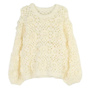 Hollow Heavy Hand-crocheted Flower Bohemian Sweater Tops Autumn And Winter New Holiday Long-sleeve Round Neck Pullover Sweater - AliExpress Sweaters&Jumpers