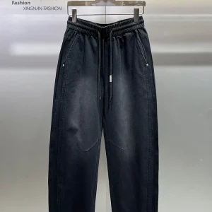 Men's Fashionable Retro Loose Straight Leg Pants Comfortable Casual Trousers Spring Summer Seasonal Elastic Waistband - AliExpress Pants