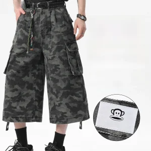 PaulFrank Summer Camouflage Workwear Loose Straight Casual orts Thin Men's Seven-Foot Pants Youthful Vitali Sle Khaki - AliExpress Pants
