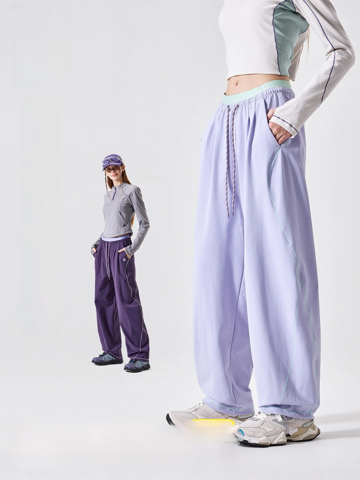 LAZY DAY TREND Outdoor Qui Dry HUSS Line Sports Pants Women's Spring Autumn Casual Trousers Loose Straight Leg Polyester Fiber - AliExpress Pants