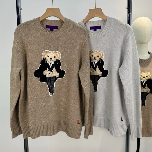 Autumn Winter Camere Knitted Long Sve Loose Fit round Ne Sweater Embroidered Sle Briti Faion Women's Top - AliExpress Sweaters&Jumpers