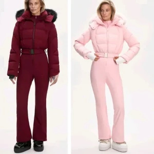 Spring New Women's Casual Long Sve Hooded Belted Warm Ski Cotton Suit Long Overall Pants High Waist Straight Leg Polyester... - AliExpress Jumpsuits&Rompers