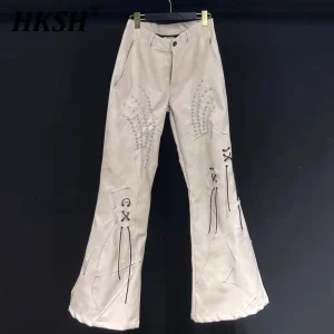 HKSH Summer New Men Tide Y2K Original Design Elegant Fashion Streetwear Punk Style Patchwork Loose Chic Casual Pants Ins HK6071 - AliExpress Pants