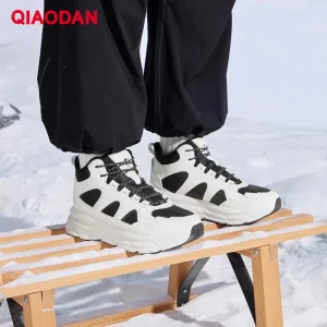 QIAODAN Men Leisure Shoes 2026 Winter High-Top Fleece-lined Cotton Walking Shoes Warm Waterproof Lace-up Sneakers QXB023244232B - AliExpress Sneakers
