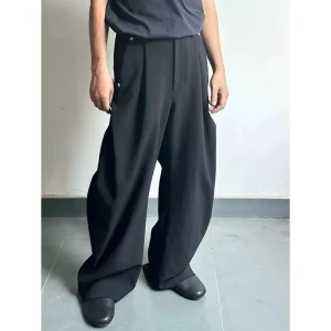 Cleanfit Casual Straight Leg Pants Commute Loose 3D Tailoring Knife  Rivet Men's Faion Wide Leg Trousers - AliExpress Pants