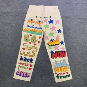 TUFF CRO Hand-Painted Pattern Workwear Casual Sports Long Pants Straight Leg Fit Urban Faion All-Season Lightweight - AliExpress Pants