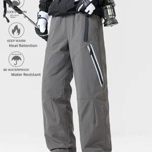 Men's Thiened down Snow Pants Extreme Cold Resistant Warm Outdoor Ski Pants Windproof Waterproof Fce Lined Trousers - AliExpress Pants