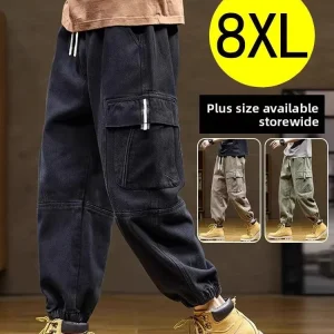Spirit Men's Casual Cotton Pants Elastic Waist Straight Leg plus Size Long Trousers Spring Autumn New Style plus Size - AliExpress Pants