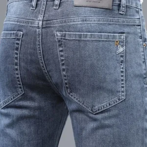 Spring New Sle Men's Slim Fit Straight Leg Jeans Casual Versatile Elastic Faionable Long Pants mid Waist Water Waed - AliExpress Pants