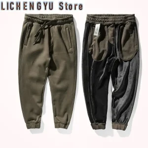 Autumn Winter Japanese 500g Heavyweight Thickened Sports Casual Pants with Velvet Men's Fashion Jogger Knitted Sweatpants - AliExpress Pants