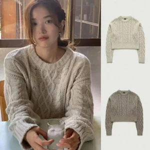 TheBarnet Short Knitted Sweater Women's round Neck Long Sleeve Autumn Winter Fashion Retro Style Commute Style  Color - AliExpress Sweaters&Jumpers