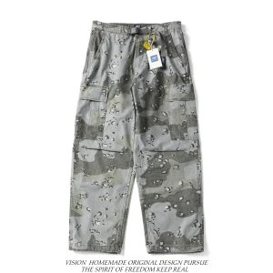 Men's Casual Camouflage Work Pants Autumn Winter Loose Fit Straight Leg Multiple Pockets Trousers Retro American Style - AliExpress Pants