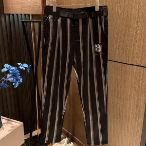 Ele Slim Fit Men's Summer Casual Pants Elastic Waist Thin Stripe Design Breathable Lightweight Faion Urban Sle - AliExpress Pants