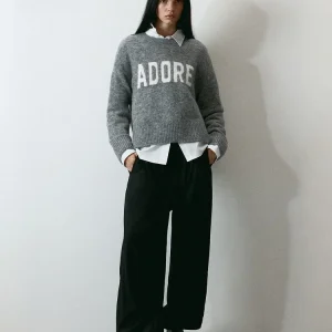 Spring New Women's Knitted Sweater HM2026 Embroidered Pattern Loose Fit Casual Sle Wool Polyester Nylon Spandex Blend - AliExpress Sweaters&Jumpers