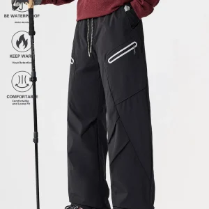 Thiened Waterproof Snowboard Cotton Trousers Men's Women's Winter Outdoor Workwear Trousers Windproof Warm Youth Faion - AliExpress Pants