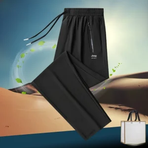 Ice Silk Men's Summer Thin Qui Dry Sport Pants Loose Straight Casual Large Size Quali Trousers Breathable Faionable - AliExpress Pants