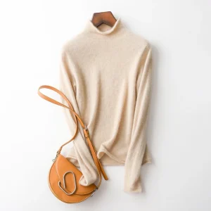 Women's 100% Cashmere Sweater Mock-neck Pullover Autumn Winter Basic Long Sleeve Bottom Cashmere Sweater Soft Warm Knitwear Top - AliExpress Sweaters&Jumpers