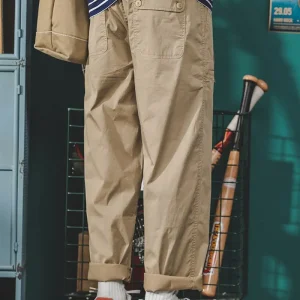 New Arrival Khaki Casual Work Pants Men's Straight Loose Summer Wide Leg Nine Points Trendy Trousers Prince Sle Spring Summer - AliExpress Pants