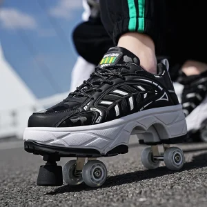 Best Selling Mens womens Skateboarding Training Shoes Rubber sole four-wheel walking shoe Comfortable Double row ice skates - AliExpress Sneakers