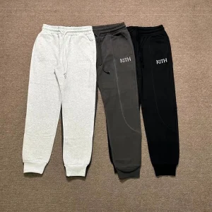 Kith WilliamsIII Halloween Limited Embroidered Logo Fleece Lined Sweatpants Straight Leg Long Trousers Youthful Energy Style - AliExpress Pants