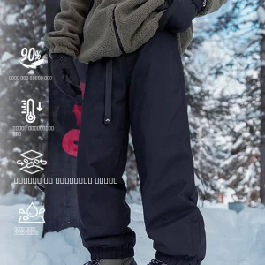 Thiened Outdoor Winter Outdoor Tee-Proof down Ski Pants Men Women Outdoor Windproof Waterproof Couple Workwear Outerwear - AliExpress Pants