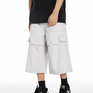 JFU American Sle Retro Multi-ket Loose Workwear orts Men's Straight Leg Wide Leg Seven-Quarter Casual Pants - AliExpress Pants