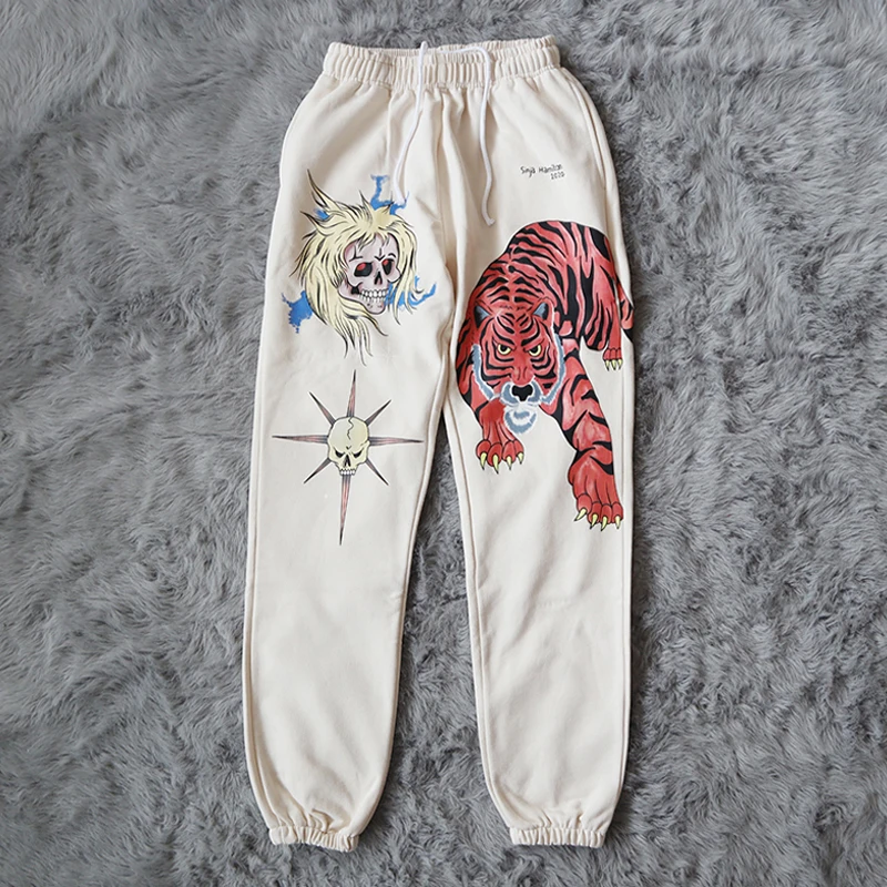 Sinjahlton Tiger Hand-Dn fiti Casual Spor Long Pants Youthful Straight Leg Trousers for Other Casual Scenarios - AliExpress Pants