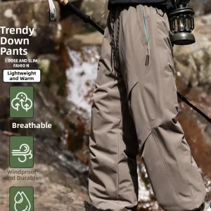 Men's down Snow Pants Outdoor Wearable Waterproof Windproof Winter Outdoor Climbing Pants Trendy below 40 Deees Northeast - AliExpress Pants